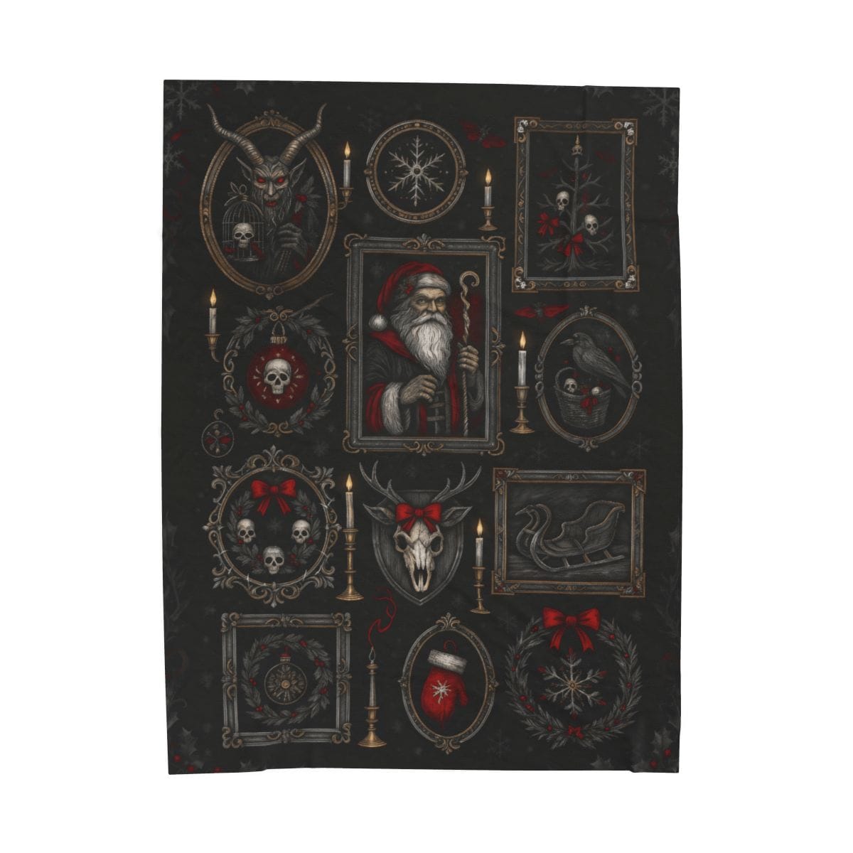 Gothmas Christmas Blanket – Velveteen Throw, Sherpa, Woven Heirloom for Dark Holiday Decor