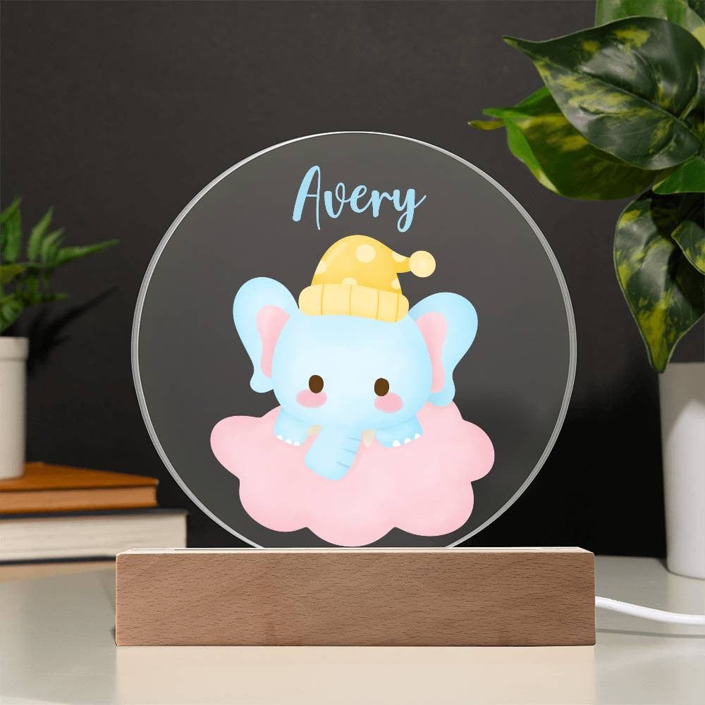 Custom Baby LED Night Light - Cute Animal Nursery Acrylic Plaque